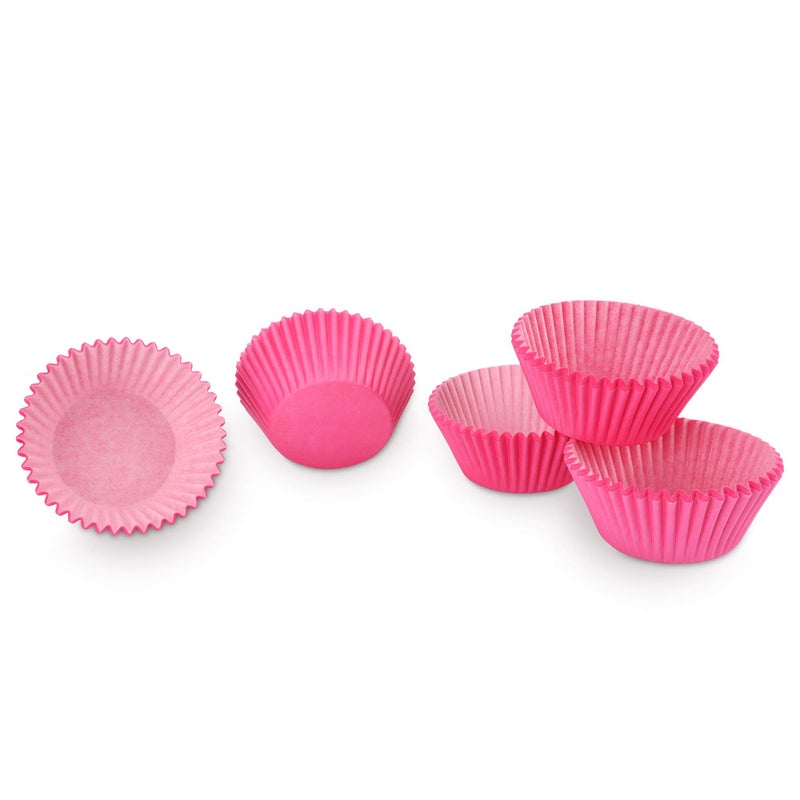 TRUSBER Pink Baking Cups, 100 pieces Paper Cupcake Liners Wrappers Nonstick Muffin Molds Baking Cup Holders for Wedding, Birthday, Baby Shower or Holiday Party (Pink) - Image 5